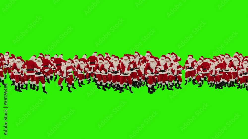 Santa Claus Crowd Dacing, 2013 Shape, Green Screen Santa Claus Crowd Dacing, 2013 Shape, Green Screen