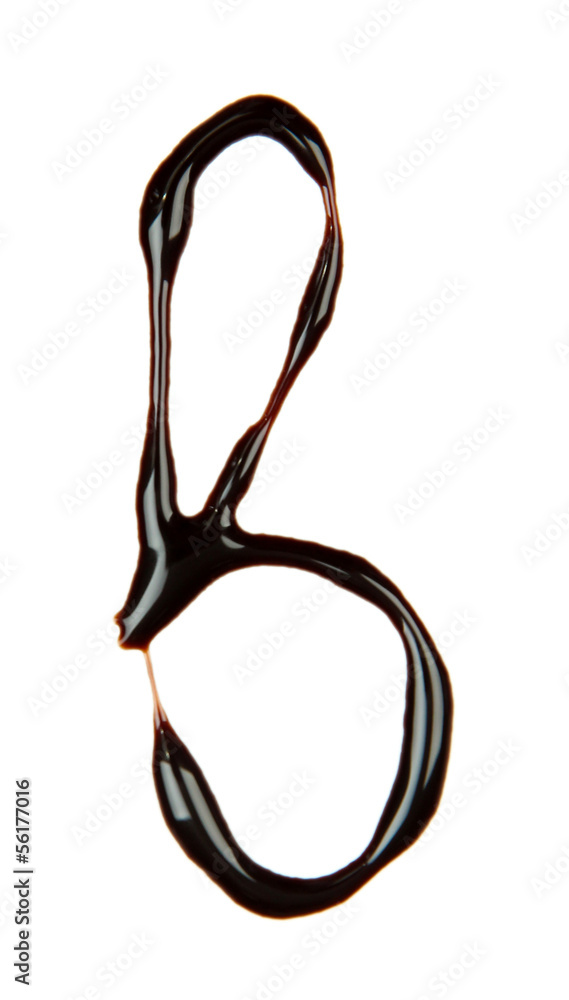 Small letter of alphabet made from chocolate syrup, isolated Small letter of alphabet made from chocolate syrup, isolated