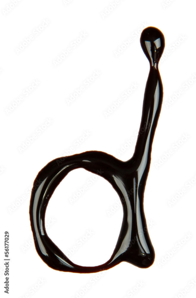 Letter of alphabet made from chocolate syrup, isolated on Letter of alphabet made from chocolate syrup, isolated on