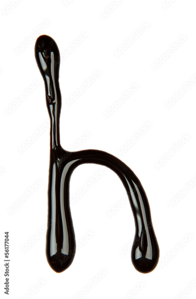 Small letter of alphabet made from chocolate syrup, isolated Small letter of alphabet made from chocolate syrup, isolated