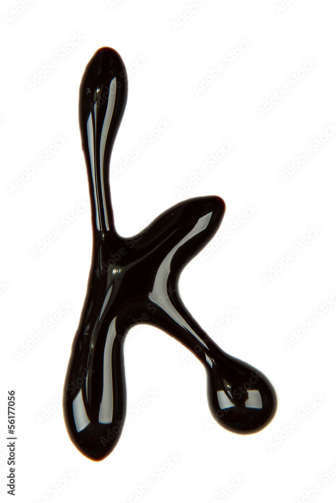 Letter of alphabet made from chocolate syrup, isolated on Letter of alphabet made from chocolate syrup, isolated on