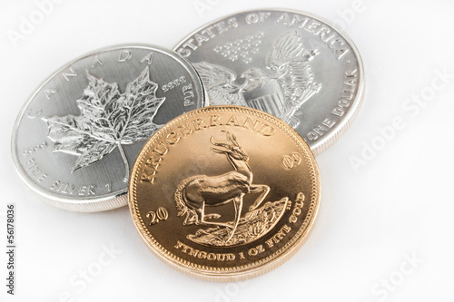 Gold und Silbermünzen