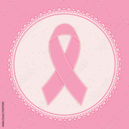 Breast Cancer Awareness Ribbon. Vector illustration.