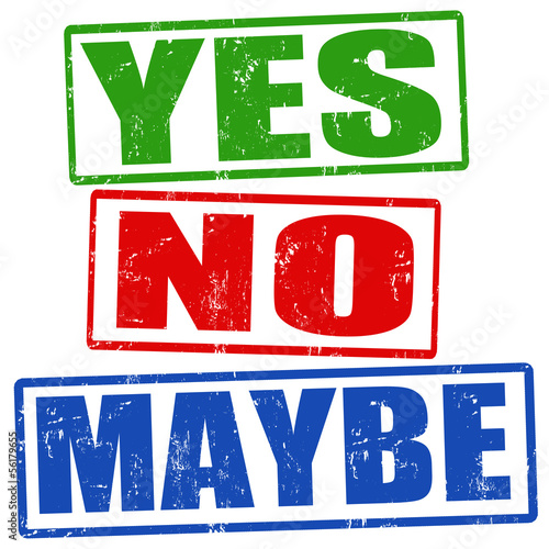 Yes, no and maybe stamps