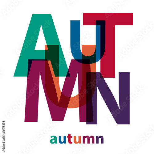 Vector Autumn. Broken text