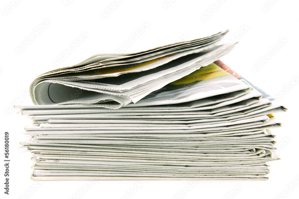pile of newspapers isolated on white background pile of newspapers isolated on white background