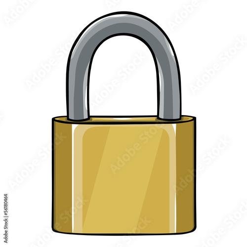 vector cartoon padlock