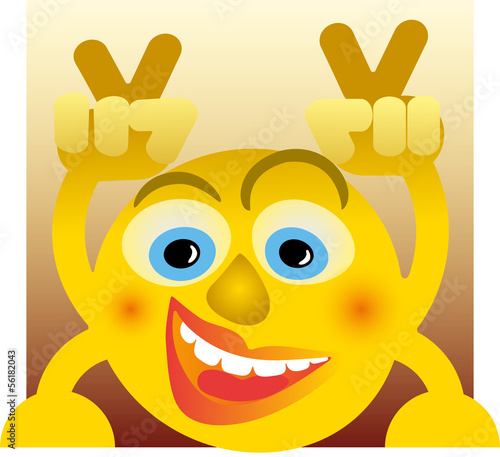 Смайлик показывая знак V