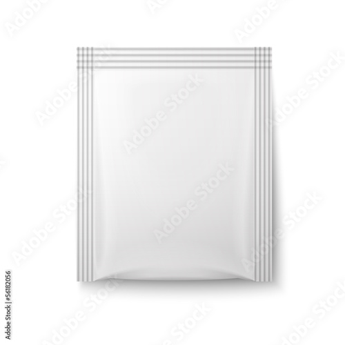 White paper sachet bag.