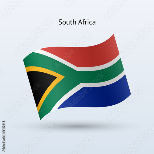 South Africa flag waving form.
