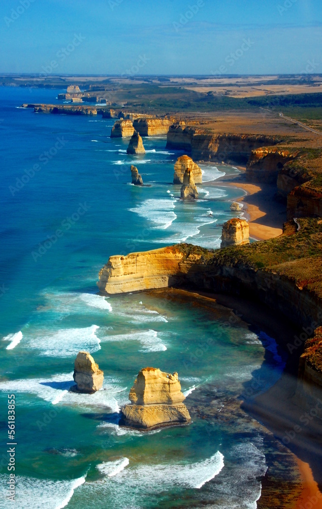 Aerial view on Twelve Apostles, Great Ocean Road, Australia. - obrazy, fototapety, plakaty 