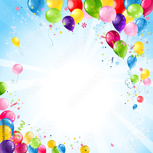 Happy birthday background with balloons