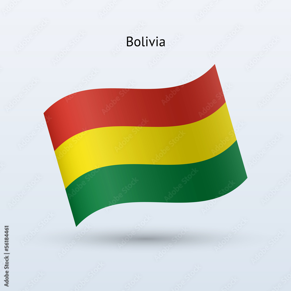 Bolivia flag waving form. Vector illustration. Bolivia flag waving form. Vector illustration.