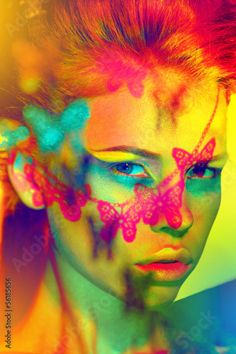 woman color face art