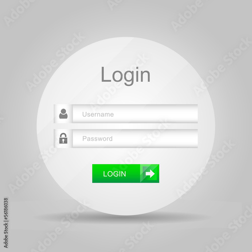 Vector login interface - username and password