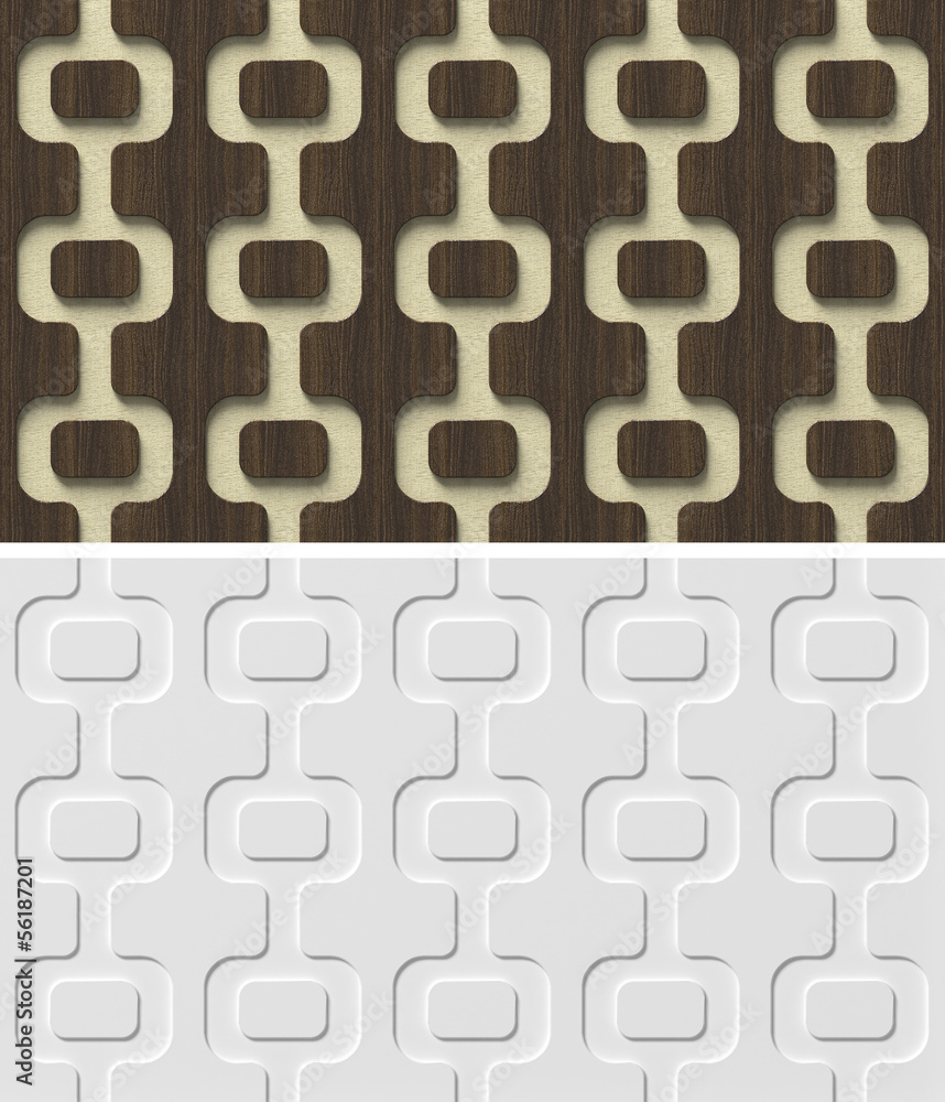 Obraz premium 3d relief wall panel with abstract geometric seamless pattern