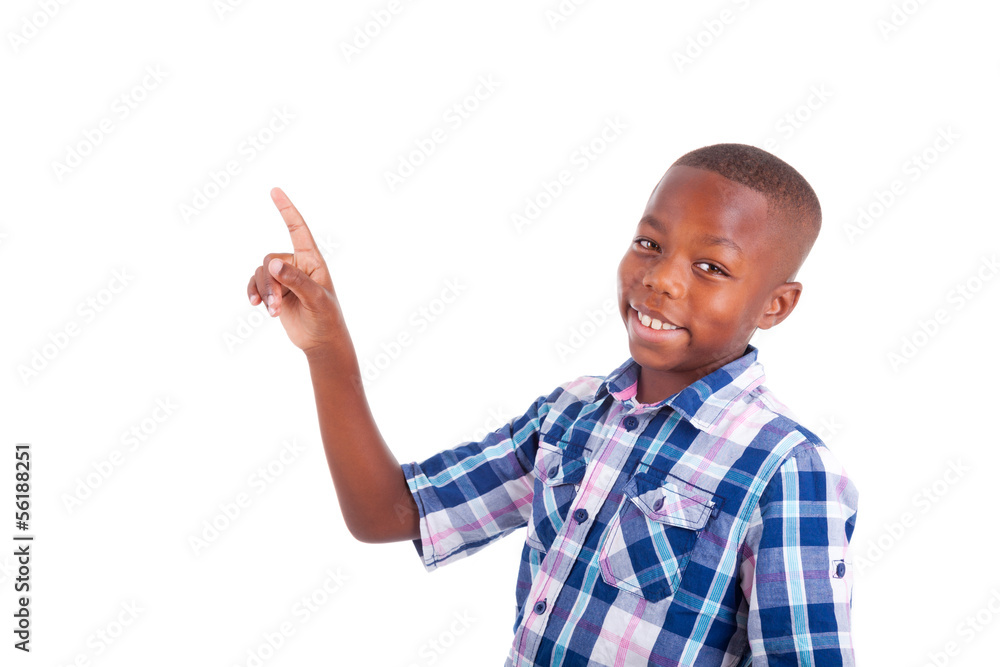 African American school boy looking up - Black people African American school boy looking up - Black people