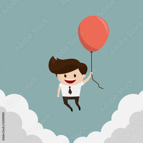 Business man - Fly with Balloon
