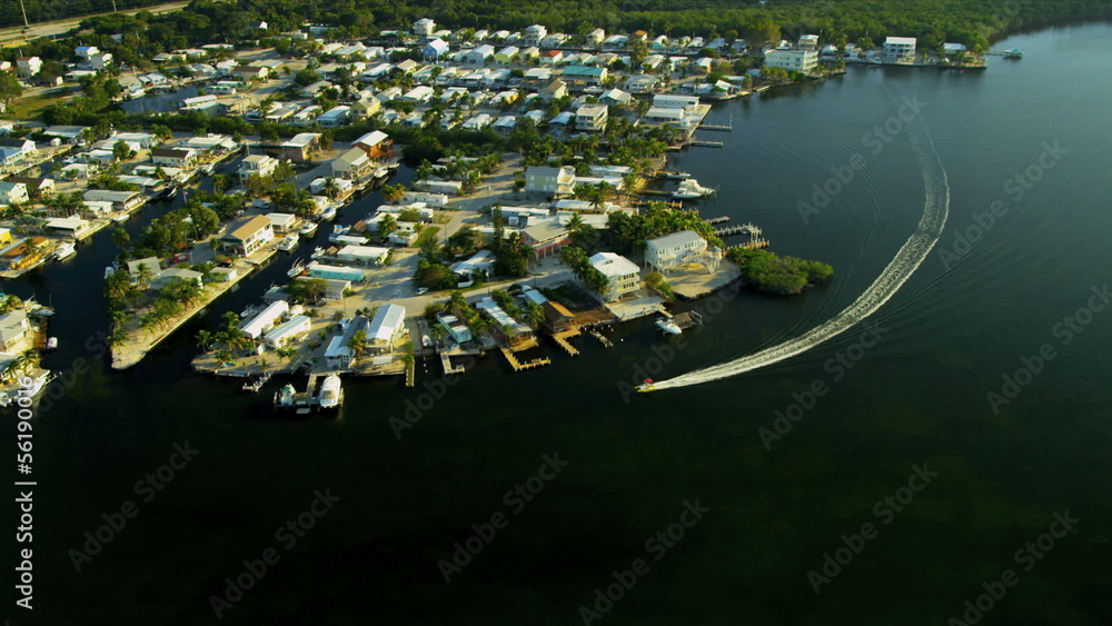 Aerial view coastal craft, Key Largo Aerial view coastal craft, Key Largo