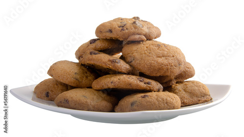 Chocolate Chip Cookies Isolated On White Background