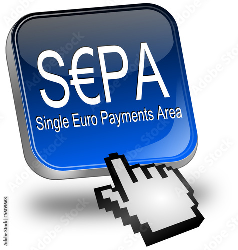 SEPA - Single Euro Payments Area - Button mit Cursor