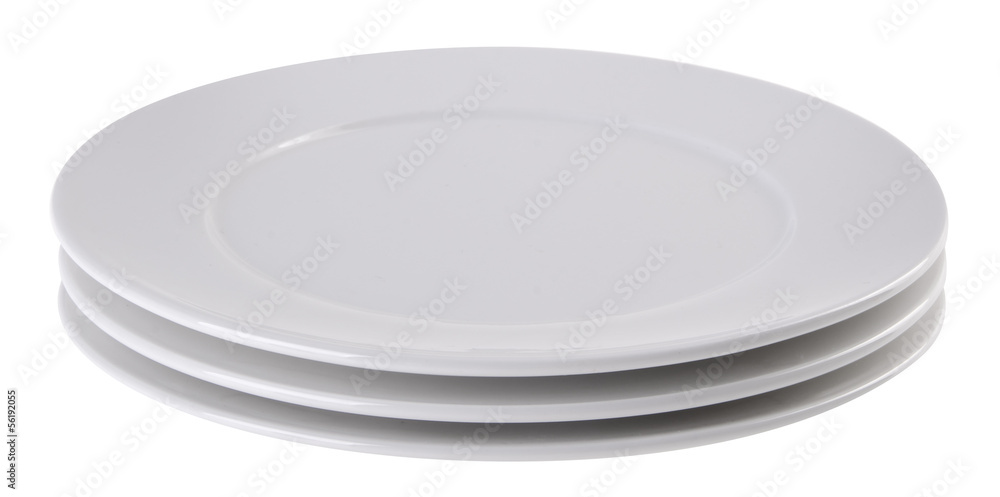 plates on the white background plates on the white background