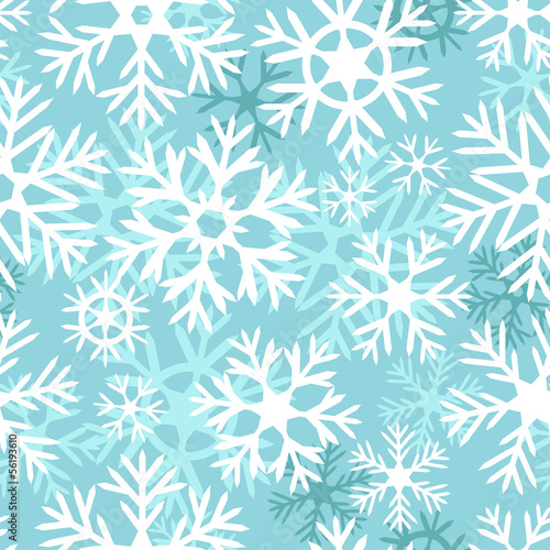 Blue and white snowflakes c...