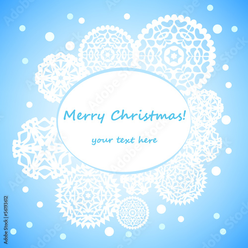 White round snowflakes on b...