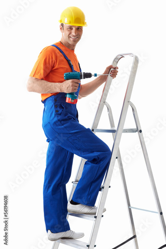 On a ladder