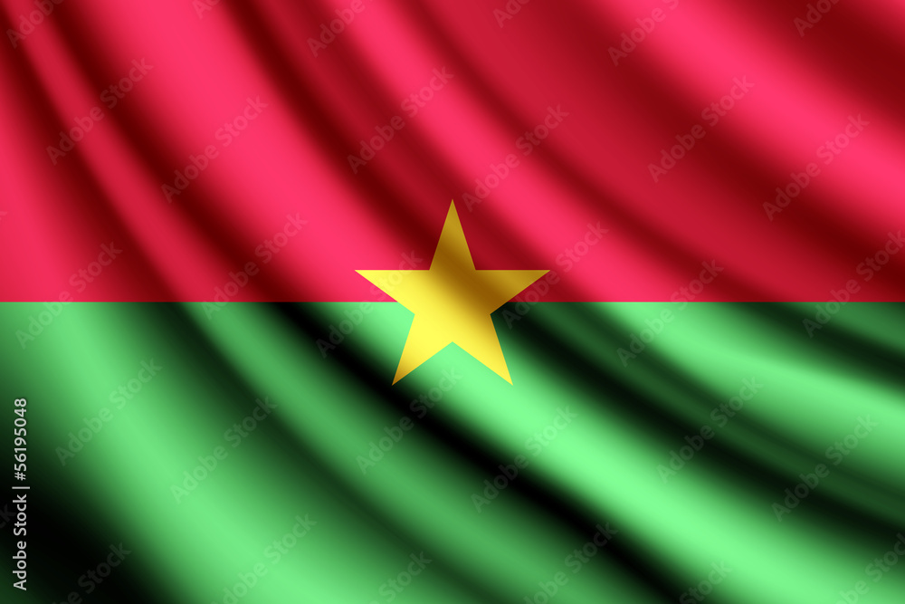 Waving flag of Burkina, vector Waving flag of Burkina, vector