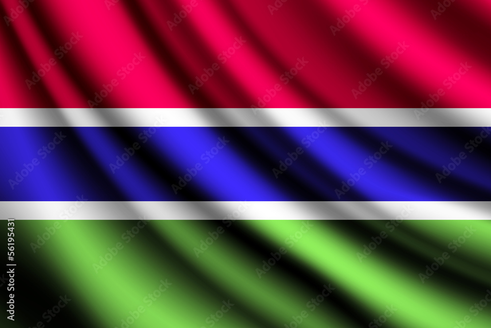 Fototapeta premium Waving flag of Gambia, vector
