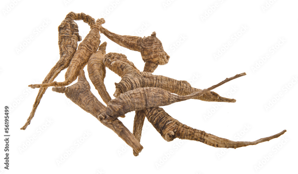 Dried Ginseng On Background Dried Ginseng On Background