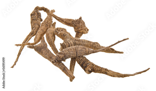 Dried Ginseng On Background