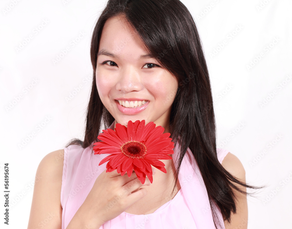 Lady with gerbera flower Lady with gerbera flower