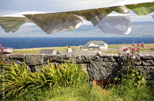 laundry hang to dry in Aran islands, Ireland