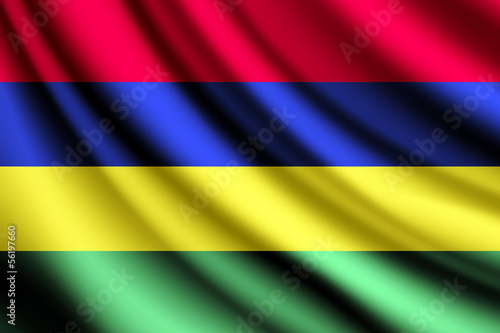 Waving flag of Mauritius  vector