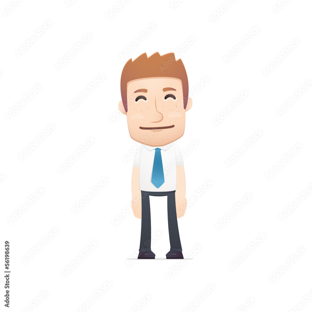 office worker in various poses for use in advertising,