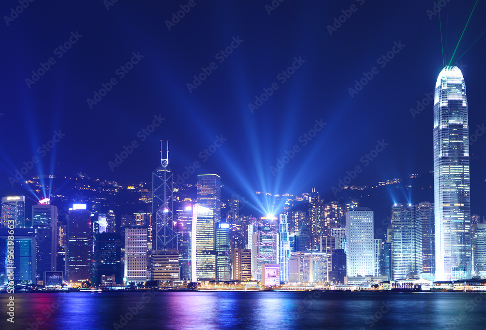 Obraz premium Hong Kong skyline at night