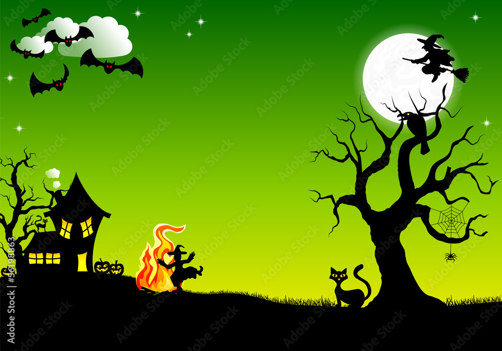 witch dancing around fire at halloween witch dancing around fire at halloween