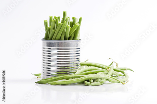 Boite d'haricots vert photo