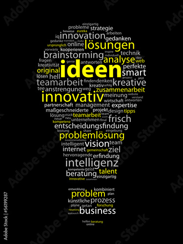 "IDEEN" (Innovation Kreativität Strategie Lösungen Lampe Ikone)