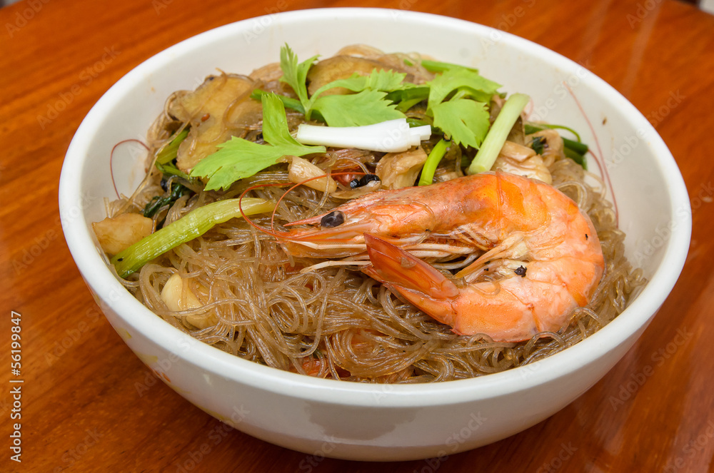 Steamed shrimp with grass noodles Steamed shrimp with grass noodles