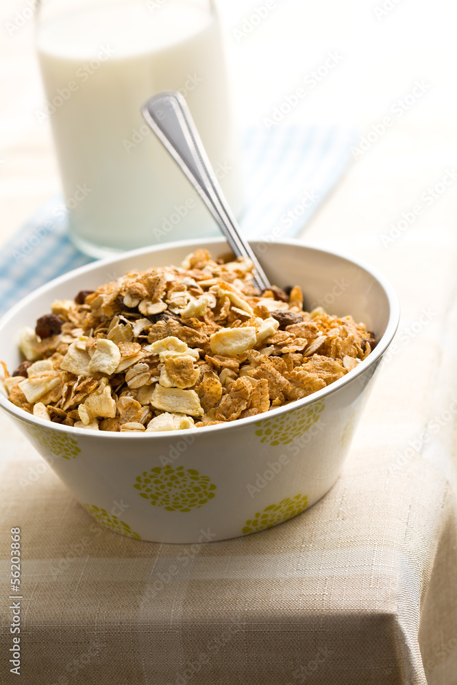 muesli on table muesli on table