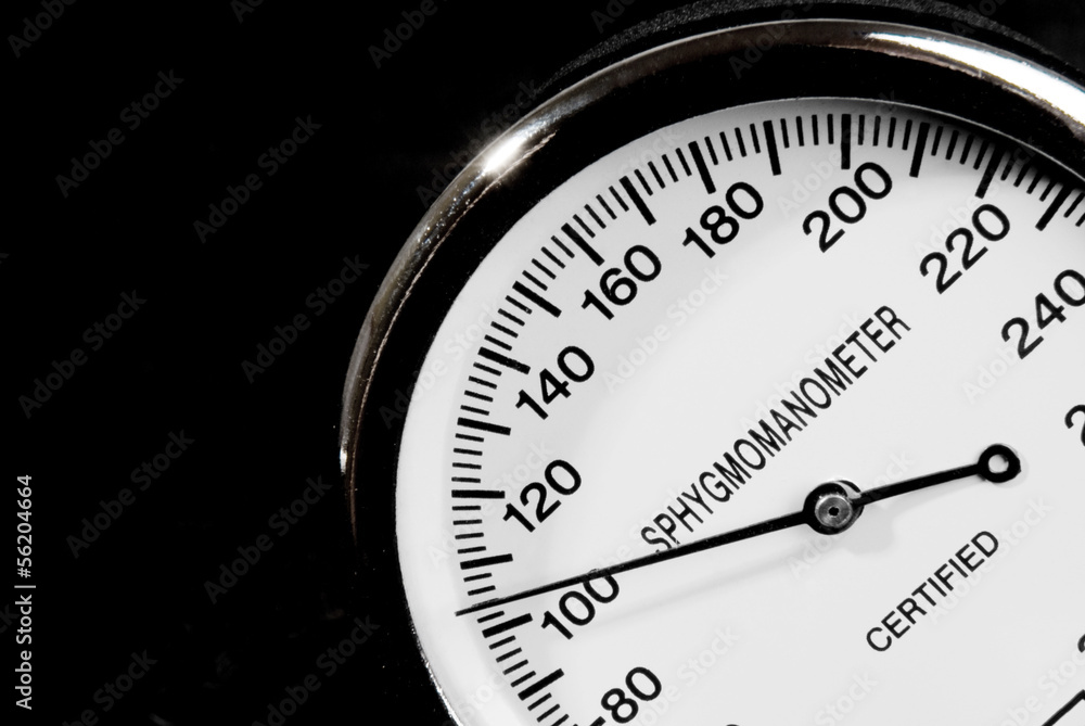 Sphygmomanometer on black background Sphygmomanometer on black background