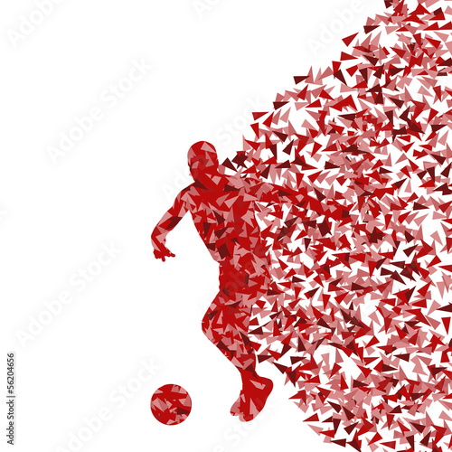 Soccer player vector background concept made of fragments