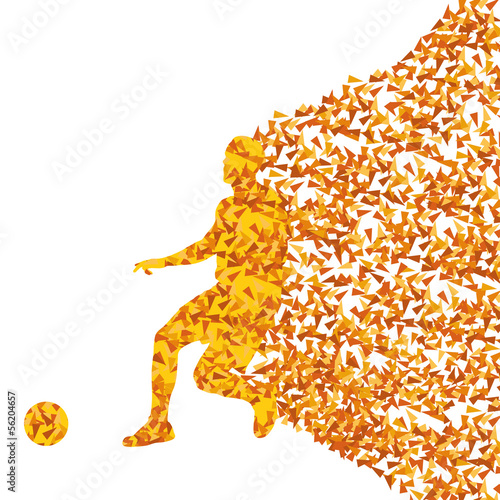 Soccer player vector background concept made of fragments
