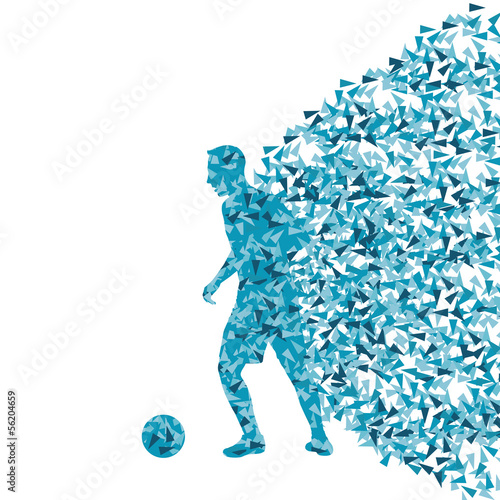 Soccer player vector background concept made of fragments