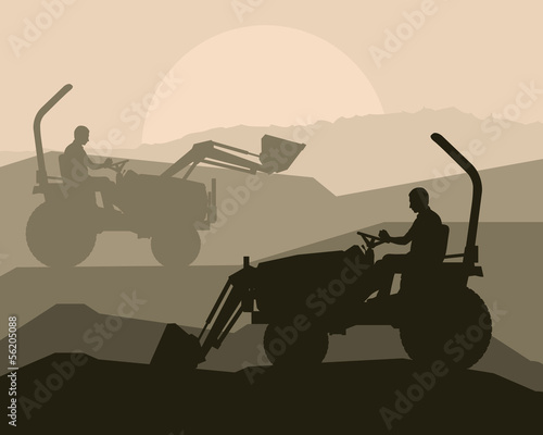Front loader vector abstract background concept