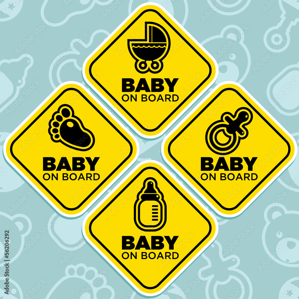 Baby on Board Signs vector de Stock Adobe Stock