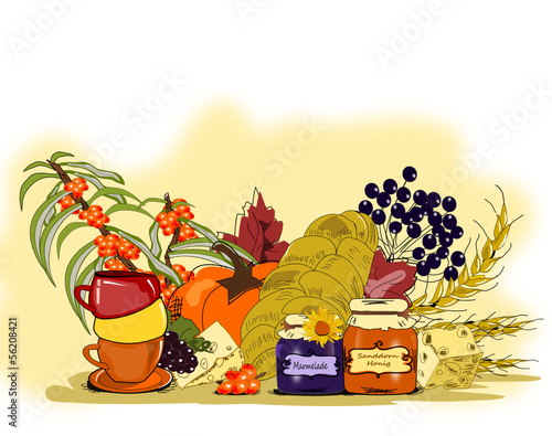 Gesundes Frühstück, Illustration